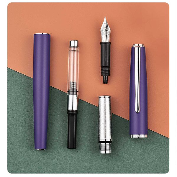Pens Purple Hongdian 920C Metal Iridium Fountain Pen Extra Fine / Fine Nib Writing School Office Gifts Boads pour les étudiants