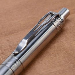 Pennen Solid Titanium Alloy Gel Ink Pen Vintage Bolt Action Writing Tool Stationeries W8ed