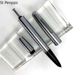 Stylos St Penpps 601 Fountain Vountain Pen Steel Ink Pen Piston Type Silver Clip F Hooded Stationery Stationery Office School Supplies