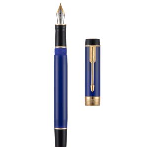 Pennen verbeterde versie Jinhao 100 Mini Blue Resin Fountain Pen Golden Clip EF/F/M/Bent Nib met Converter Office Writing Ink Pen
