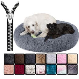 Stylos lavables 40100cm pour chats lits de chien en peluche chenil rond lit lit lits de couchage couchage maison pour chiens moyens grands chiens