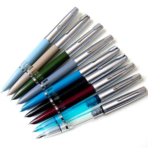 Stylos Wingsung 601 Piston Remplissage Fountain Pen Venture à encre visible EF / F Masquer la Nib Office School Écriture de stylos à encre lisse avec boîte-cadeau