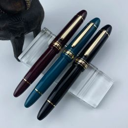 Pens Wingsung 630 Fountain Pen 8 # Iraurita Nib 0,5 ~ 0,7 mm Piston Resin Gold Clip Pen Stationnery Business Writing Christmas Cadeaux
