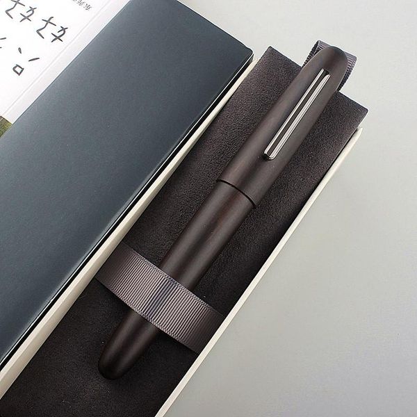 Stylos bois Jinhao 9056 Fountain Pen Black Ebony F M Fending Spin Stationery Office Supplies Ink Styds