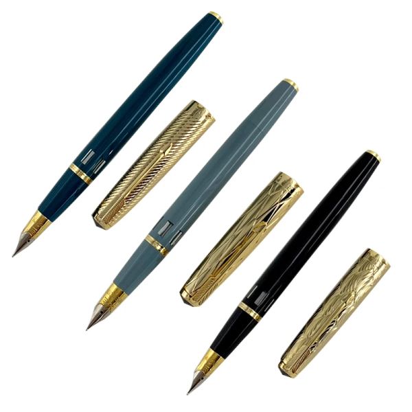 Stylos yong sheng 601a plume stylo twill golden capumatic ink stylo f nib fenêtre scolaire de bureau de bureau