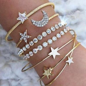 Pentagonale ster Moon armband Bracelet European and American Jewelry9339011