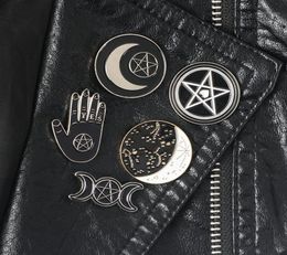 Pentagram Moon Witch Triple Pins Constellation Collection de l'Assistant Broches Witchy Goth Bijoux Bouetture Pin pour Wi3866365