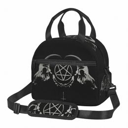 pentagram Satantic Occult Church of Satan Goat Goth Lunch Bags Herbruikbare geïsoleerde Bento Bag Thermische koeler Voedselzakken voor werk L7A5 #