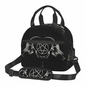 Pentagram Satantic Occult Church of Satan Goat Goth Sacs à lunch réutilisables Bento Bento Sac à refroidir thermique Sacs de nourriture pour le travail x55D #