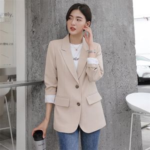 Peonfly automne mode Blazer veste femmes décontracté coréen poches à manches longues manteau bureau dames solide lâche Blazer 220402