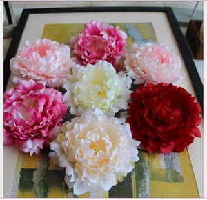 Têtes de fleurs de pivoine en soie, 15cm, fleurs artificielles pour arrière-plan de mariage, photographie