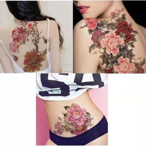 Pivoine Fleur Étanche Tatouage Temporaire Autocollants Femmes Sexy Papillon Art Faux Tatouage Grande Image Couverture Arrière Cicatrice Bras Autocollant