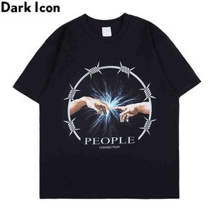 People Connection Hiphop T-shirt Hommes Col Rond Rap Rock Music T-shirts Coton Tee Streetwear Homme Vêtements 210603