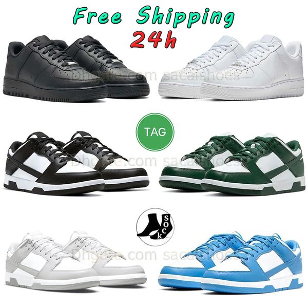 Livraison gratuite Classic One Triple Black White Casual Shoes Locs Mens pour femmes Femme Forme de créateurs Sneakers 1s White Green Tennis Skate Trainer Big Size US 12 13 EUR 47