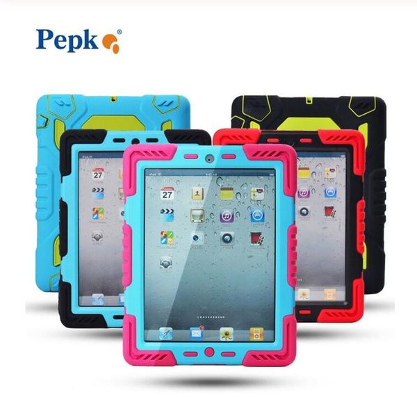 Pepkoo Defender Military Spider Stand Funda impermeable a prueba de golpes para iPad Pro 9.7 2018 Carcasa protectora de silicona