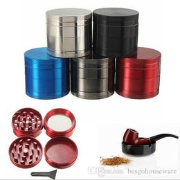 Pepper Grinders 40mm 4 couche tabac Grinder Pour fumer 5 couleurs Zicn alliage Cnc dents colorées Grinders Fit Dry Herb BH0295