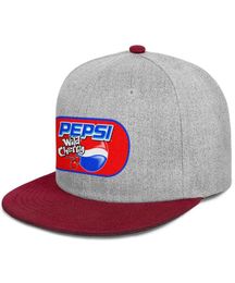 Pepsi logo de cerise sauvage unisexe casquette de baseball à bord plat blanc chapeaux de camionneur personnalisés Pepsi Cola bleu et blanc I039m a Aholic M6411334