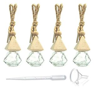 Par bouteille Fl Oz diffuseur d'huile essentielle de voiture rechargeable vide désodorisant pendentif aromathérapie flacons verre clair avec bois C amtgS