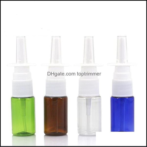 Por botella Fragancia Desodorante Salud Belleza 10 ml Bombas de plástico vacías Botella 10 Atomizadores nasales 1/3 Oz Aplicadores de aerosol oral Gota Entrega