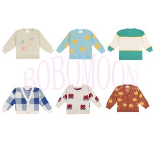 PER-SALE Expédié début mars 2021 Printemps Toddler Boy Pulls Cartoon Cardigan Pull Fille Boutons Cardigan Taille 80-140cm 210308