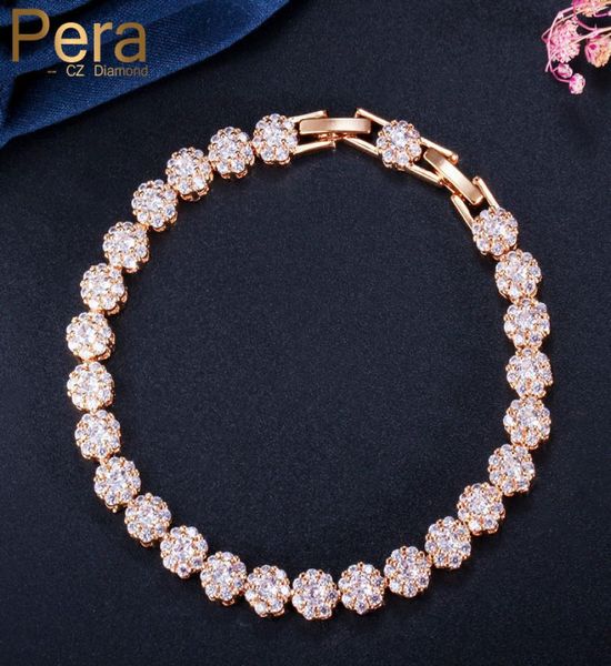 Pera Sparkling Cubic Zirconia Color oro amarillo gran corte redondo pulseras con formas encantadoras para mujeres regalo de joyería para fiesta de graduación B1533386298