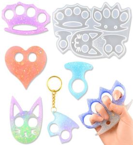 Percha – ensemble de bagues en résine époxy Gutta, porte-clés, défense des griffes, squelette de chat, miroir, moule d'amour en Silicone, DIY, K2K21675880