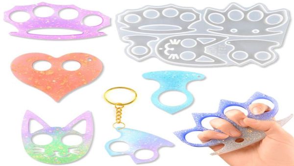 Percha bricolage Gutta résine époxy anneau ensemble porte-clés griffe défense chat squelette miroir Silicone amour moule K2K29934611