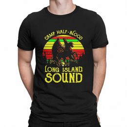 Percy Jacks plus récent t-shirt pour hommes Vintage Percy Jacks Camp demi-sang Lg Island Sound Sunset t-shirt V7RI #