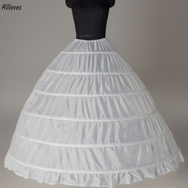 6 cerceaux jupons pour robe de bal robes de mariée en tissu non tissé taille réglable crinoline du pelucheux robe quinceanera robe de mariée AL2162