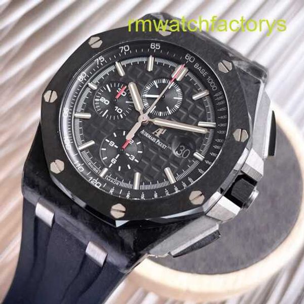 Perfecto AP Wallwatch Hombre Royal Oak Offshore 26400au Precisión mecánica Automática Date de acero de segunda mano Plaza de panda negra de 42 mm