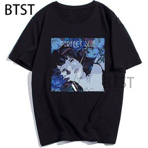 Perfect Blue Japanse Anime Girl TShirt Zwart Heren tshirt korte mouw t-shirt katoen gothic kleding Esthetische unisex kleding 220608