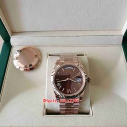 GMF Perfect CAL.3255 Movimento Orologio da uomo 40mm 228235 Quadrante marrone romano Vetro zaffiro in oro rosa Impermeabile meccanico automatico Orologi da uomo Mr Orologi da polso