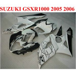 Ajustement parfait pour SUZUKI 2005 2006 GSXR 1000 K5 K6 kit de carénage GSX-R1000 05 06 GSXR1000 blanc noir Corona ABS carénage ensemble QF62