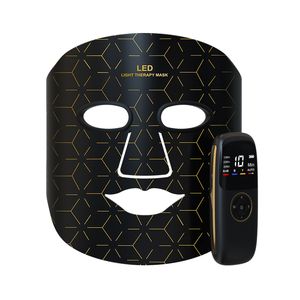 Perfecta nueva máscara Facial LED de 4 colores, terapia de luz roja para Gel de sílice, fotón para el cuello, luz NIR, rejuvenecimiento Facial de la piel