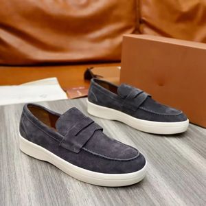 Perfect Nice Charms Walk Chaussures décontractées pour hommes Travis LP Mocassins plats bas en daim cuir de vache Oxfords Mocassins semelle en caoutchouc Gentleman marchant avec boîte EU38-46