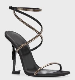 Perfecte opyum strass sandalen schoenen enkelband kristal verrukt satijn crisse kriskras vamp gladiator sandalias feestjurk hoge hakken dame wandelen sandaal eu35-43