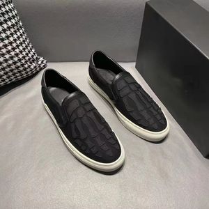 Perfecte skel lage top casual schoenen slip-on heren skelet sneaker man suede leathers plat skate skeletschoenen trend loafers 38-45