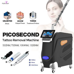 Perfectlaser Pico Laser 532nm 755nm 1320nm 1064nm Picosecond Laser Machine Verwijder tatoeages Behandel acne littekens Vermindering Huidverjonging Schoonheidsapparaat