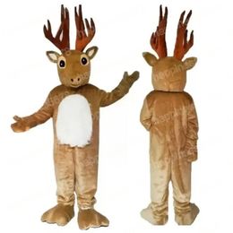 Costumes de mascotte de cerf de grande corne, tenue de personnage de dessin animé, costume de carnaval, taille adulte, Halloween, fête de noël, robe de carnaval