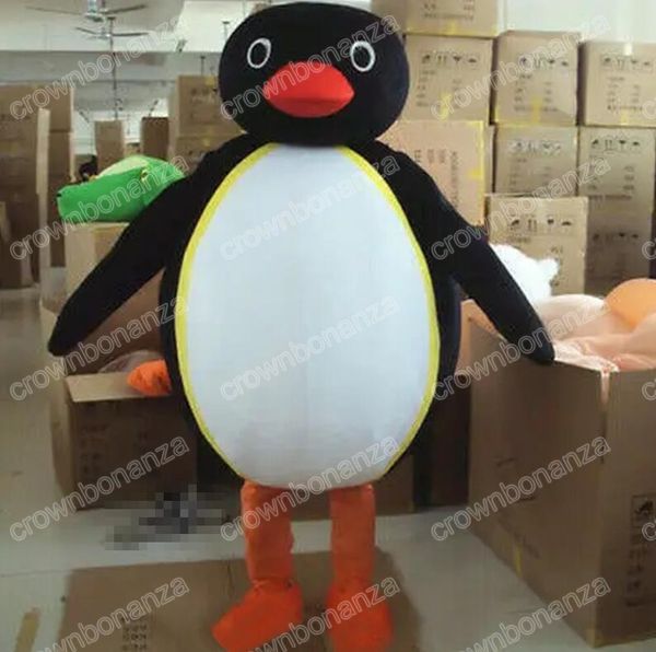 Costumes de mascotte de pingouin noir de performance, tenue de personnage de dessin animé d'Halloween, tenue de fête de noël en plein air, vêtements publicitaires promotionnels unisexes