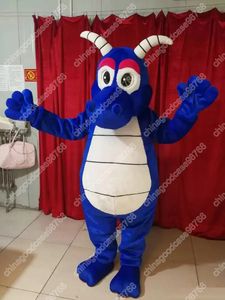 Rendimiento Disfraz de mascota de dragón azul Disfraz de fiesta de Halloween Vestido de personaje de dibujos animados Traje Carnaval Adultos Tamaño Cumpleaños Traje al aire libre