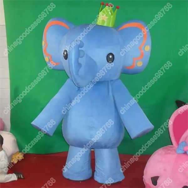 Disfraz de mascota de elefante azul de rendimiento, vestido de fiesta elegante de Halloween, traje de personaje de dibujos animados, traje de carnaval, tamaño adulto, traje de cumpleaños al aire libre