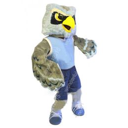 Leistung Blaue Eule Maskottchen Kostüme Cartoon Karneval Hallowen Leistung Unisex Ausgefallene Spiele Outfit Urlaub Außenwerbung Outfit Anzug
