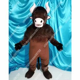 Costume da mascotte di bestiame marrone ad alte prestazioni di alta qualità, Natale, Halloween, vestito da festa, personaggio dei cartoni animati, vestito di carnevale, vestito unisex