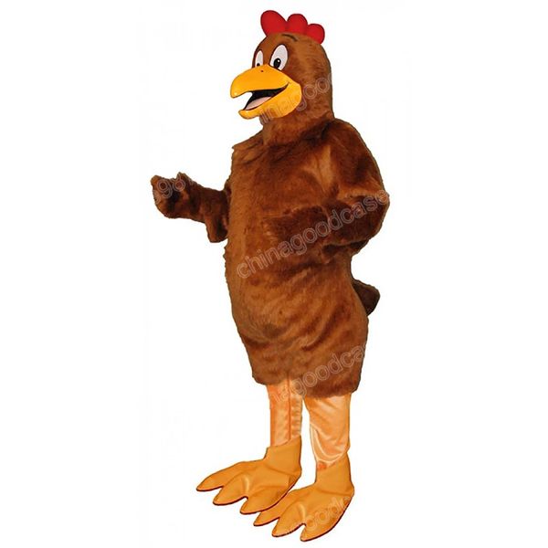 Disfraz de mascota de gallina marrón de rendimiento, vestido de fiesta elegante de Halloween de alta calidad, traje de personaje de dibujos animados, traje de carnaval, traje unisex
