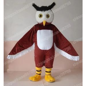 Performance Brown Owl Mascot Costume Top Quality Halloween Fancy Robe Party Cartoon Characon Testifit Suit Carnival Unisexe Adults tenue