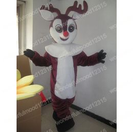 Performance Brown Reindeer Mascot Costumes Carnaval Hallowen Cadeaux Unisexe Adultes Taille Fancy Party Outfit Vacances Personnage De Dessin Animé Tenues Costume