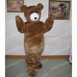 Rendimiento marrón Teddy Bear Mascot Disfraces de alta calidad Halloween Navidad Personaje de dibujos animados Trajes Traje Publicidad Carnaval Unisex Adultos Traje