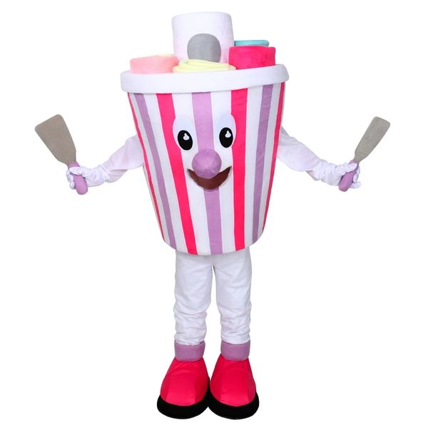 Performance Coloré Costume De Mascotte De Crème Glacée Halloween Noël Fantaisie Fête Personnage De Dessin Animé Costume Adulte Femmes Hommes Robe Animal Carnaval Unisexe Adultes