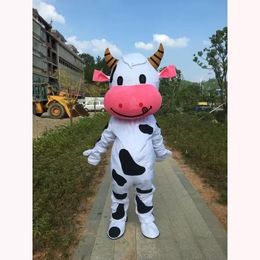 Disfraz de mascota de vaca de rendimiento Halloween Navidad fiesta de lujo personaje de dibujos animados traje traje adulto mujeres hombres vestido carnaval unisex adultos